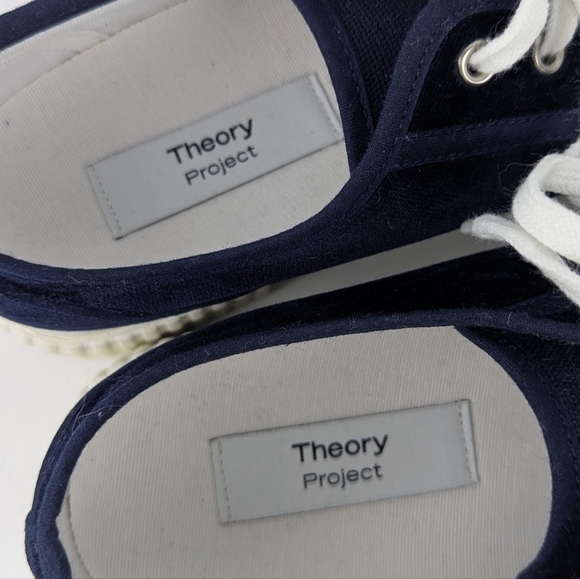 Theory Project Low Top Velvet Platform Sneaker Midnight Blue US 9 EU39 NWOT - Picture 12 of 15